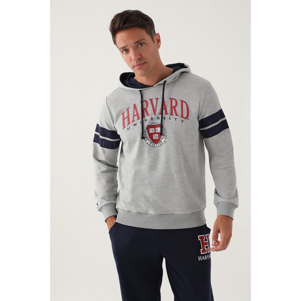 Erkek Sweatshirt HARVARD Eşofman Üst Sweatshirt Ürün Kodu: L1652-GRİ MELANJ